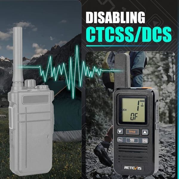 Retevis RB667 Talkie Walkie Mini, PMR446 1600mAh USB-C, LCD-skärm, Gruppanrop VOX med hörlurar för vandring, camping (2 st)
