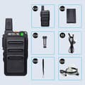 Miniatyrbild 6 av 6: Retevis RT619 Mini Talkie Walkie med Hörlurar, PMR446 1300mAh Uppladdningsbar, Metall Bakclip, VOX, för skolan (10 St)