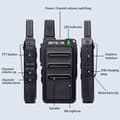 Miniatyrbild 2 av 6: Retevis RT619 Mini Talkie Walkie med Hörlurar, PMR446 1300mAh Uppladdningsbar, Metall Bakclip, VOX, för skolan (10 St)