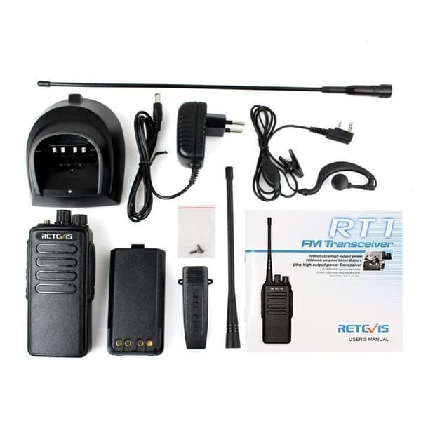 Retevis RT1 Walkie Talkie Long Range High Power Uppladdningsbart batteri 16 kanaler CTCSS-DCS VOX 1750Hz Scan Monitor 2