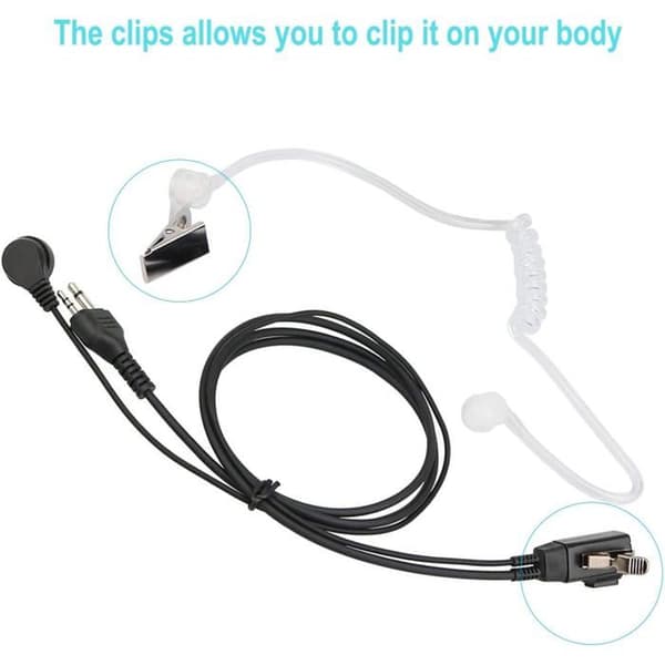 Retevis Talkie Walkie Hörsnäcka 2 Pins Rör Akustisk Hörlur För Midland G6 G7 G12 M24 GXT250 GXT550 GXT650 LXT80 LXT112 Alan39