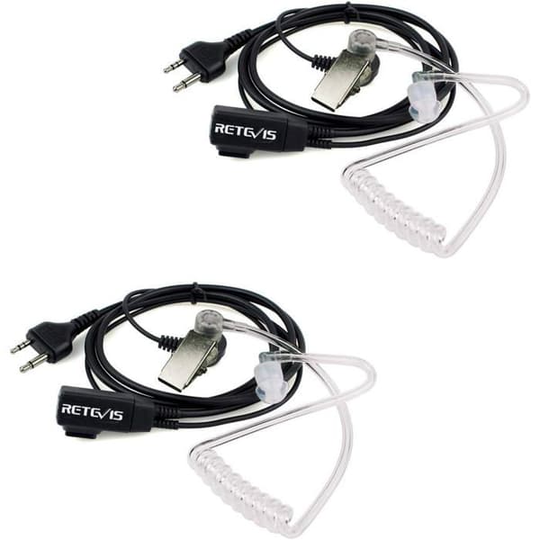Retevis Talkie Walkie Hörsnäcka 2 Pins Rör Akustisk Hörlur För Midland G6 G7 G12 M24 GXT250 GXT550 GXT650 LXT80 LXT112 Alan39