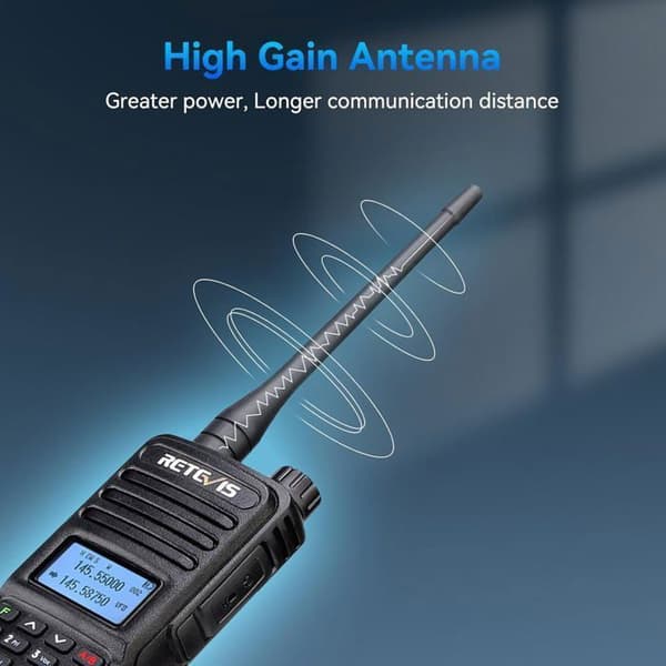 Retevis RT85 Professionell Talkie Walkie Lång Räckvidd, 200 Kanaler Dual-Band, DTMF Tvåvägsradio, 1400mAh för Jakt, Camping