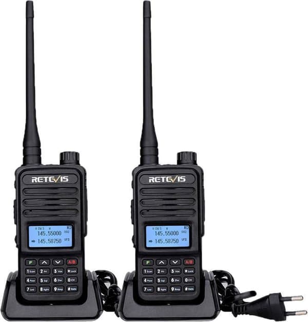 Retevis RT85 Professionell Talkie Walkie Lång Räckvidd, 200 Kanaler Dual-Band, DTMF Tvåvägsradio, 1400mAh för Jakt, Camping