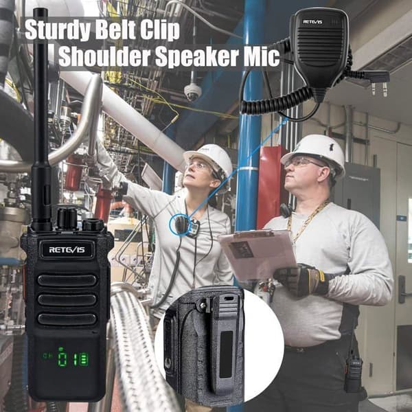 Retevis RT86 Talkie Walkie Professionell, Talkie Walkie Lång Räckvidd med Mikrofon Högtalare, 2600mAh USB-laddning, för Logistik