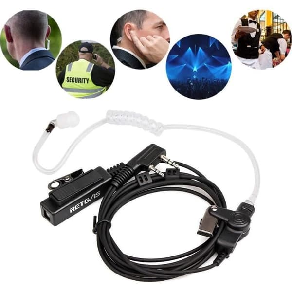 Retevis Walkie Talkie Headset kompatibelt RT24 RT27 RT622 RT5R Baofeng UV-5R BF-88E BF-888S Walkie Talkie (1 st)