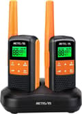 Miniatyrbild 1 av 6: Retevis RT649 Talkie Walkie Lång Räckvidd, Uppladdningsbar PMR446 IP65 Vattentålig, talky walky med USB Bords Laddare för Camping Skidåkning