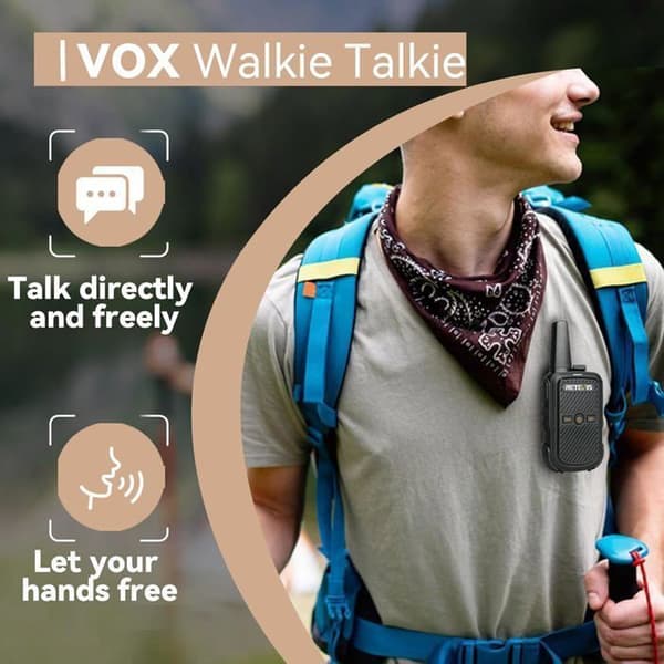 Retevis RT15 Walkie-Talkie Professionell, Klar Ljud, VOX, Mini Tvåvägsradio Lång Räckvidd, Familjegåvor