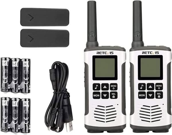 Retevis RT45 Walkie Talkie Lång Räckvidd, Uppladdningsbar USB PMR446 Professionell Walkie-Talkie, 16 Kanaler 121 Koder VOX LED, Camping