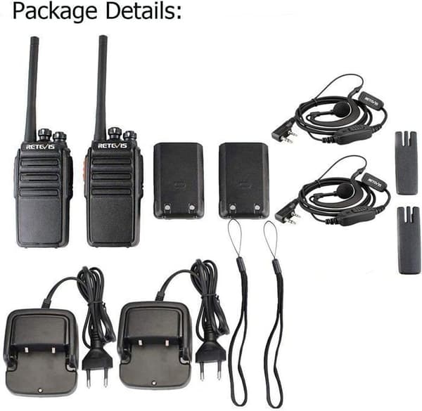 Retevis RT24 Walkie Talkie med lång räckvidd, PMR Radio 16 kanaler, Uppladdningsbar Walkie Talkie med hörsnäcka för familjen, Vandring