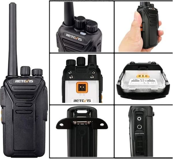 Retevis RT27 Walkie Talkies Professionell, Lång Räckvidd Walkie Talkie Uppladdningsbar, RMR446 VOX, för Restaurang, Säkerhet (6 stycken)