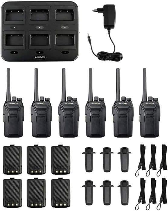 Retevis RT27 Walkie Talkies Professionell, Lång Räckvidd Walkie Talkie Uppladdningsbar, RMR446 VOX, för Restaurang, Säkerhet (6 stycken)