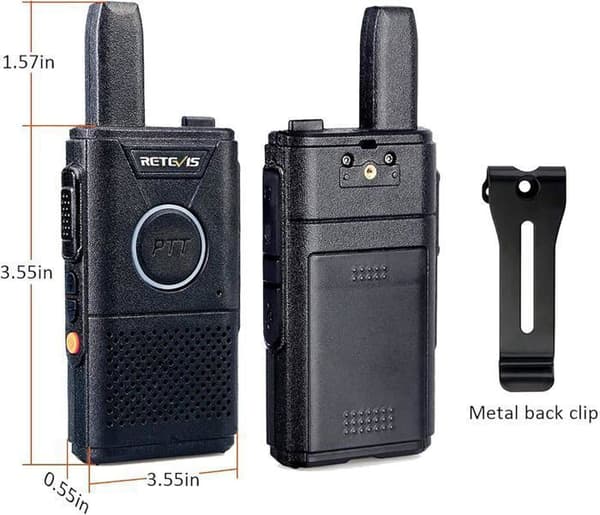 Retevis RT618 Mini Talkie Walkie Uppladdningsbar, Professionella PMR446 utan Licens Lång Räckvidd Talky, Dubbel PTT Radio för Camping