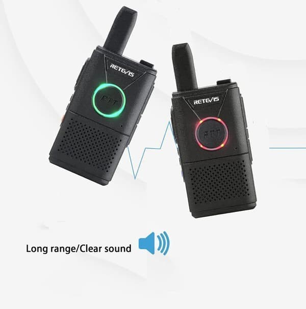 Retevis RT618 Mini Talkie Walkie Uppladdningsbar, Professionella PMR446 utan Licens Lång Räckvidd Talky, Dubbel PTT Radio för Camping