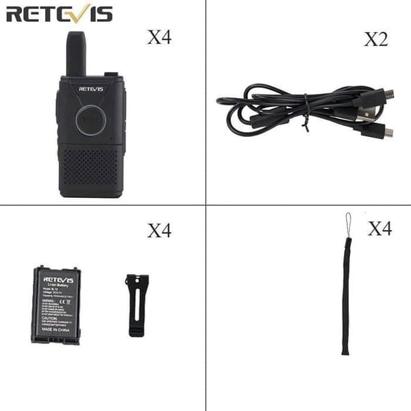 Retevis RT618 Mini Talkie Walkie Uppladdningsbar, Professionella PMR446 utan Licens Lång Räckvidd Talky, Dubbel PTT Radio för Camping