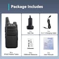Miniatyrbild 6 av 6: Retevis RT622 Talkie Walkie Mini Professionell, PMR446, VOX Squelch, Laddningsbar Lång Räckvidd för Skolan, Restauranger (10 Pack)