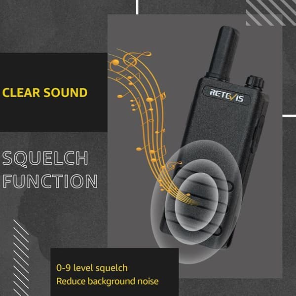 Retevis RT622P Talkie Walkie Mini, 15mm Ultra-Tunn, 1620mAh Uppladdningsbart Batteri USB-C, VOX, Professionell med Hörlurar (4 st)