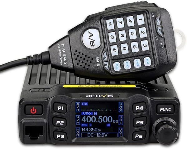 Retevis RT95 Ham Radio, Mini-Sändare-Mottagare med Dual-Band Antenn, 200 Kanaler, 5W/15W/25W, CTCSS/DCS DTMF, LCD, 180° Transceiver