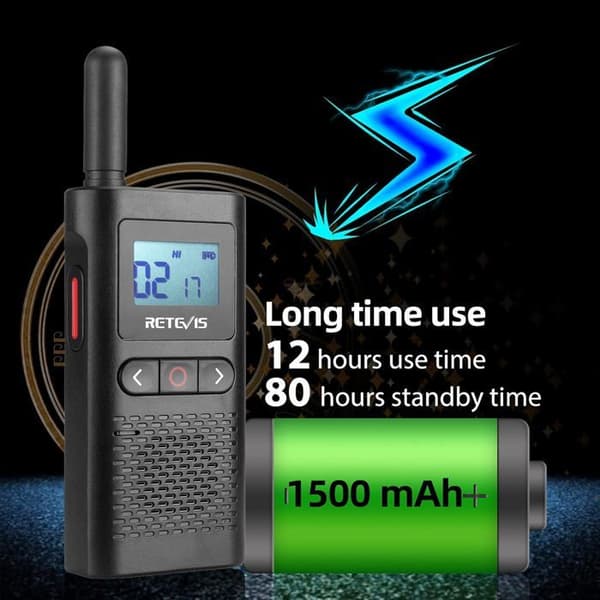 Retevis RB628 Mini Talkie Walkie PMR446 Uppladdningsbar 1500mAh, VOX, LCD Visning, Lätt, Professionella Talkies Walkies för Camping