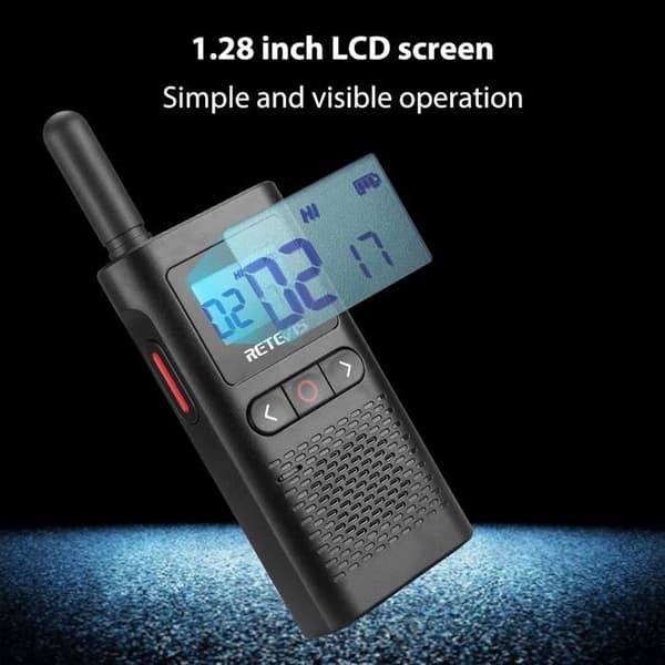 Retevis RB628 Mini Talkie Walkie PMR446 Uppladdningsbar 1500mAh, VOX, LCD Visning, Lätt, Professionella Talkies Walkies för Camping
