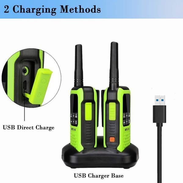 Retevis RT649P Walkie Talkie, Vattentålig IP67, Uppladdningsbar, Öronmikrofon, PMR446, Nödsignal, VOX, Lång Räckvidd, för Vattenpark