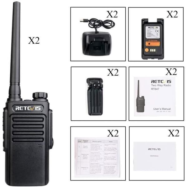 Retevis RT647 vattentät walkie talkie IP67, bärbar tvåvägsradio med lång räckvidd, ingen radiolicens, fiskekajakpaddling camping