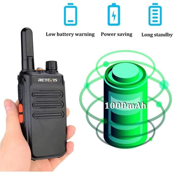 Retevis RB635 Walkie Talkie, USB Walkie Talkie för detaljhandelssäkerhet, överlevnad (svart, 4 st)