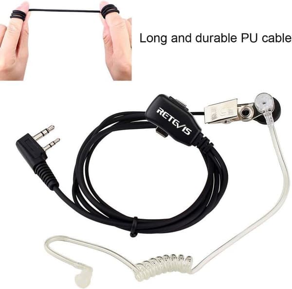 Retevis Talkie Walkie Öronhörsradio Öronpropp för BAOFENG JUCJET RT24 RT27 RT622 RT619 Transparent Akustisk Tub Öronhörlur