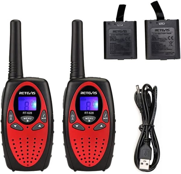 Retevis RT628 Walkie Talkie Barn Återuppladdningsbar, 1000mAh Li-ION Batterier, USB Laddningskabel, 8 Kanaler VOX 10 Ringsignaler, Gåvor