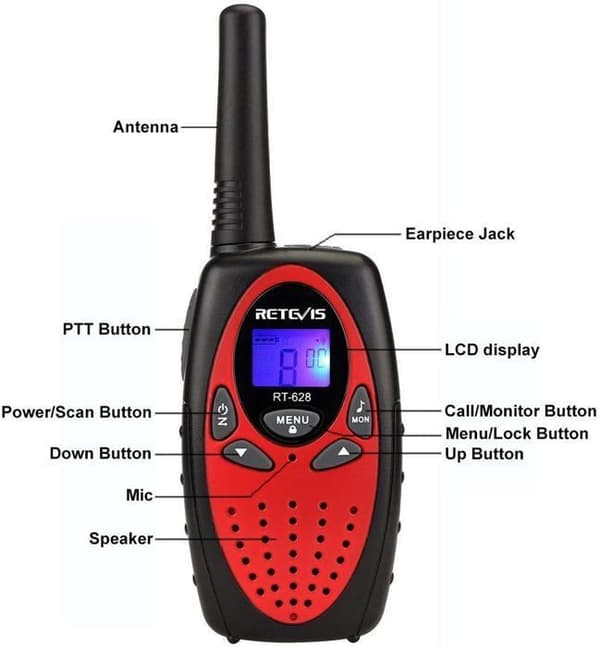 Retevis RT628 Walkie Talkie för barn, långdistansgåvor för barnleksaker, lätt att använda för camping, vandring och äventyr