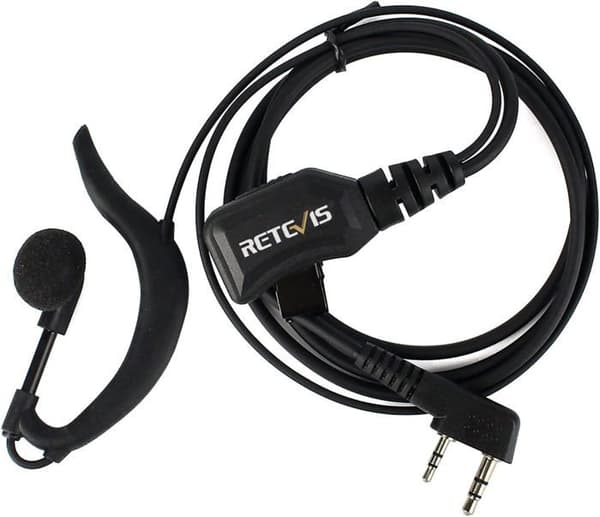 Retevis R111 Walkie Talkie hörsnäcka 2-stifts G-form justerbar volym hörsnäcka Headset kompatibel RT24 RT27 BaoFeng Sunreal Kenwood