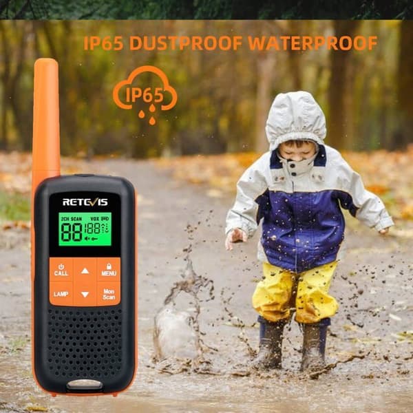 Retevis RT649 Talkie Walkie Professionell, Uppladdningsbar PMR446 Talkie Walkie, IP65 Vattentät, USB-laddning för Camping Vandringar