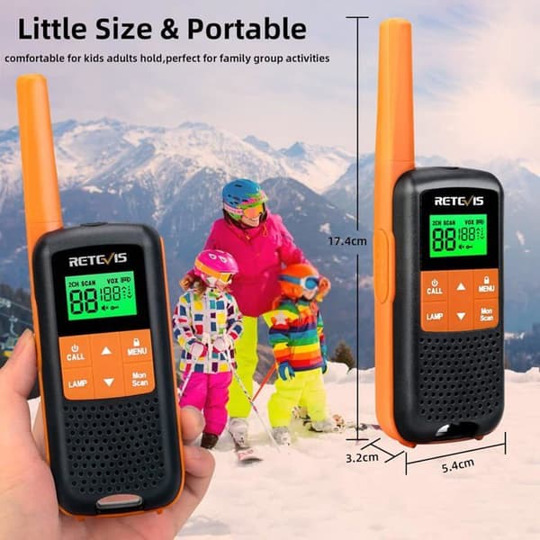 Retevis RT649 Talkie Walkie Professionell, Uppladdningsbar PMR446 Talkie Walkie, IP65 Vattentät, USB-laddning för Camping Vandringar