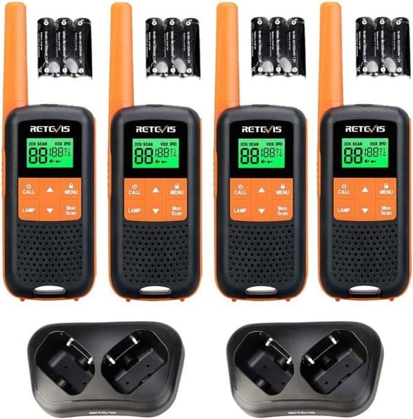 Retevis RT649 Talkie Walkie Professionell, Uppladdningsbar PMR446 Talkie Walkie, IP65 Vattentät, USB-laddning för Camping Vandringar