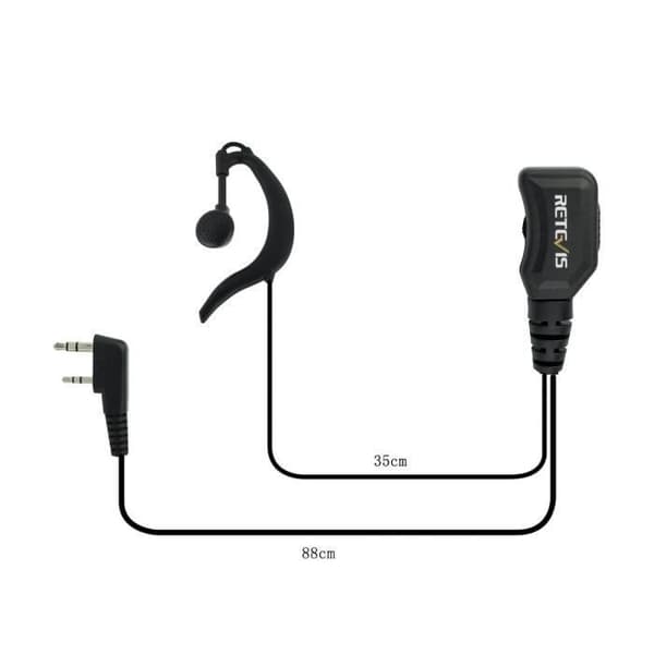 Retevis R111 Talkie Walkie Öronlur Typ G 2 Stift Volymjusterbar Hörlurar För RT24 RT27 RT21 Baofeng BF-888s (10 Stk)
