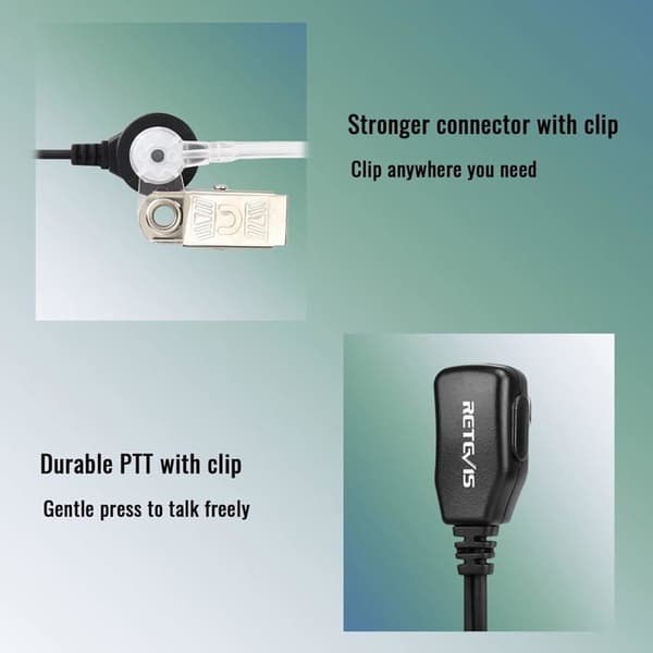 Retevis Walkie Talkie hörsnäcka 2-stifts akustiskt rör Headset hörsnäcka Kompatibel med Motorola DP1400 CP040 GP68 GP88(2 st)