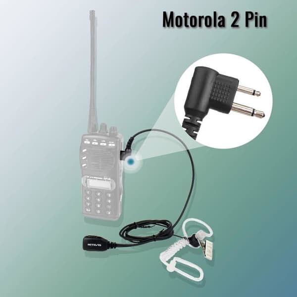 Retevis Walkie Talkie hörsnäcka 2-stifts akustiskt rör Headset hörsnäcka Kompatibel med Motorola DP1400 CP040 GP68 GP88(2 st)