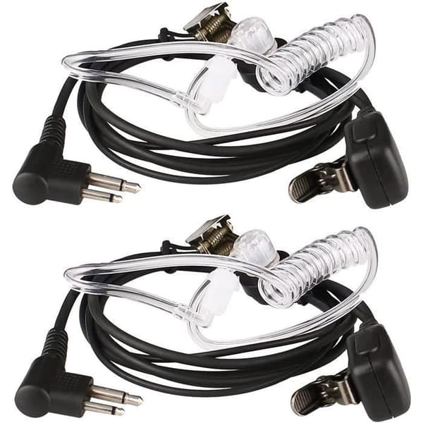 Retevis Walkie Talkie hörsnäcka 2-stifts akustiskt rör Headset hörsnäcka Kompatibel med Motorola DP1400 CP040 GP68 GP88(2 st)