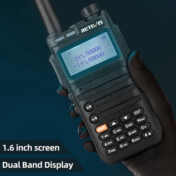 Retevis RA685 Talkie Walkie Professionell, Lång Räckvidd Two-Way Radio Dubbelband 5W, 1800mAh Bärbar Radio, För Jakt