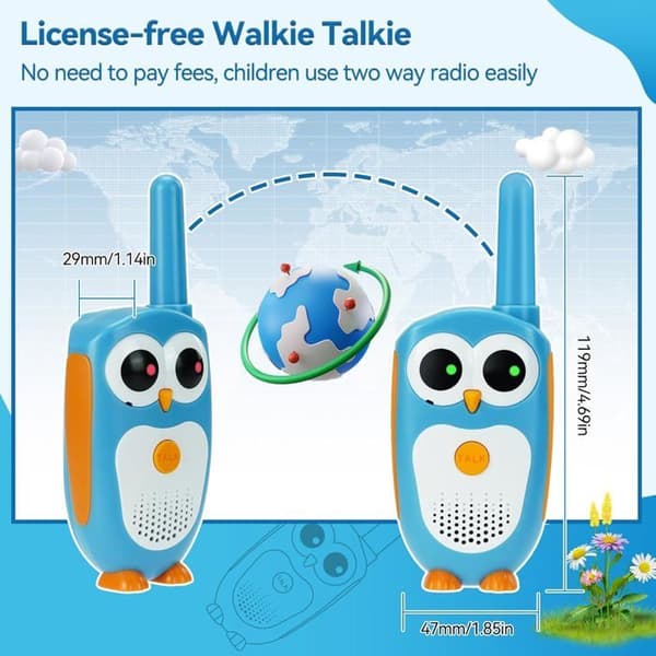 Retevis RT30 Talkie Walkie Barn, Uggla Lätta Små Leksaker, LED Ögon, 3-5 År Killar Flickor, Julklappar Leksaker, Lång Räckvidd