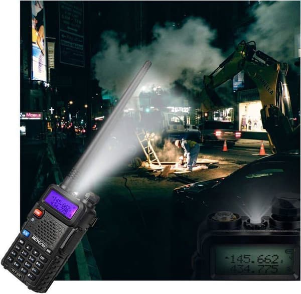 Retevis RT5R Walkie Talkie Dubbelband Radio, 1400mAh med USB-laddare, Bärbar Transceiver för Räddning, Jakt (2 stycken)