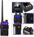 Miniatyrbild 2 av 6: Retevis RT5R Walkie Talkie Dubbelband Radio, 1400mAh med USB-laddare, Bärbar Transceiver för Räddning, Jakt (2 stycken)