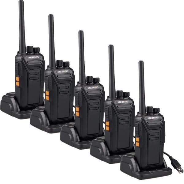 Retevis RT27 Walkie Talkies VOX Surveillance Uppladdningsbar licensfri 16 kanaler CTCSS/DCS 2-vägsradio (svart, 5)