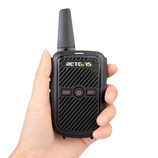 Retevis RT15 Mini Walkie Talkie Långdistans VOX Uppladdningsbar Scan Monitor USB Laddare Högströmsadapter (svart,5)
