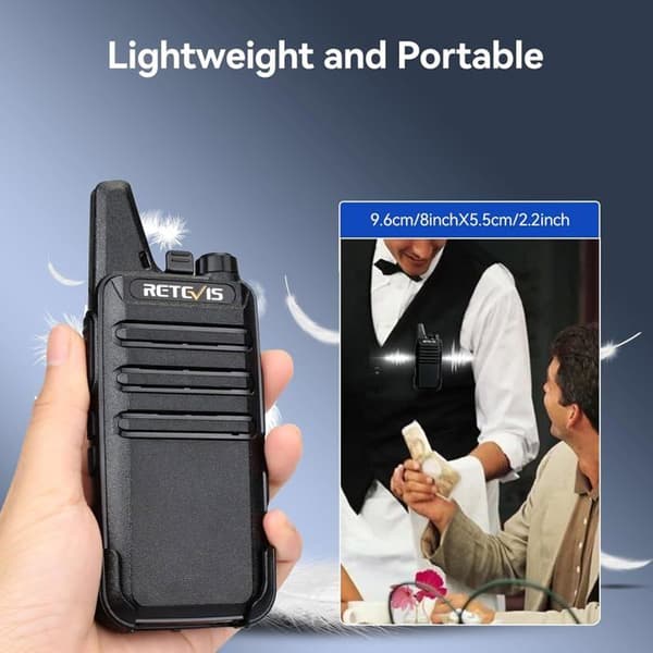 Retevis RT622 Talkie Walkie, PMR446 Professionell Lång Räckvidd, 16 Kanaler, VOX, Familj Uppladdningsbar Radio för Vandring, Camping