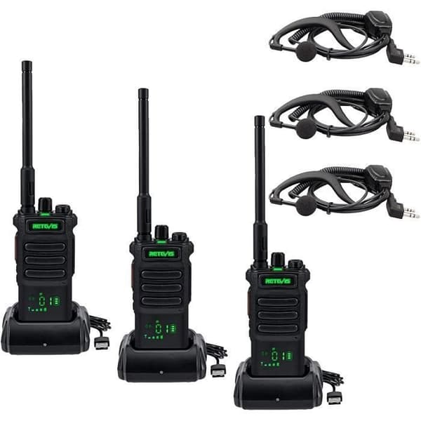 Retevis RT86 Walkie Talkie Lång Räckvidd, Robust Professionell 2600mAh, Ficklampa Larm VOX, Tvåvägsradio Industriell