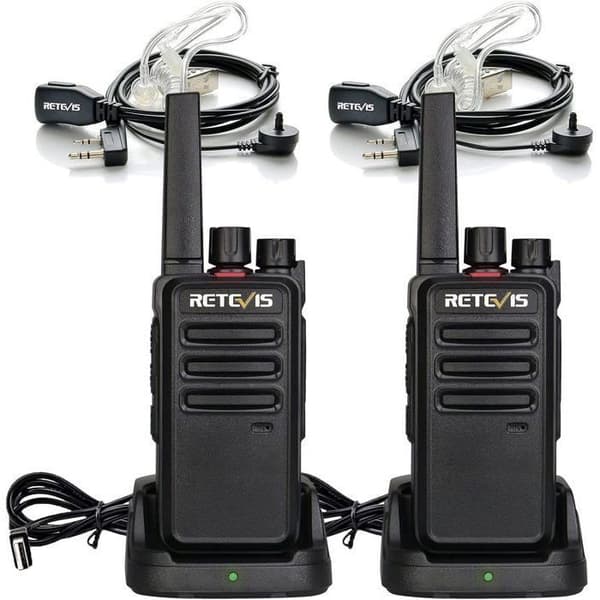 Retevis RT668 Talkie Walkie Lång Räckvidd 3 km, Talkie Walkie Uppladdningsbar, Laddningsstation och Batteri, VOX, för Vandringar