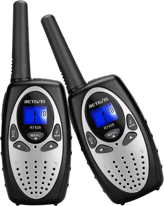 Retevis RT628 Talkie Walkie Barn, Lång Räckvidd VOX för Barn, Leksaker Gåva för Camping, Äventyr, Familjespel (Silver)