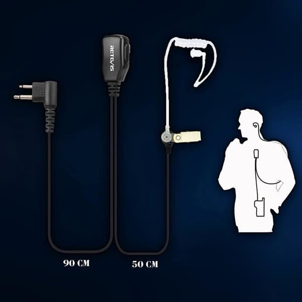Retevis Öronpropp Walkie Talkie 2 Stift Hörlurar För Motorola CP040 DP1400 GP68 GP88 GP2000 XTN446 SP10 HYT TC-500 TC-600