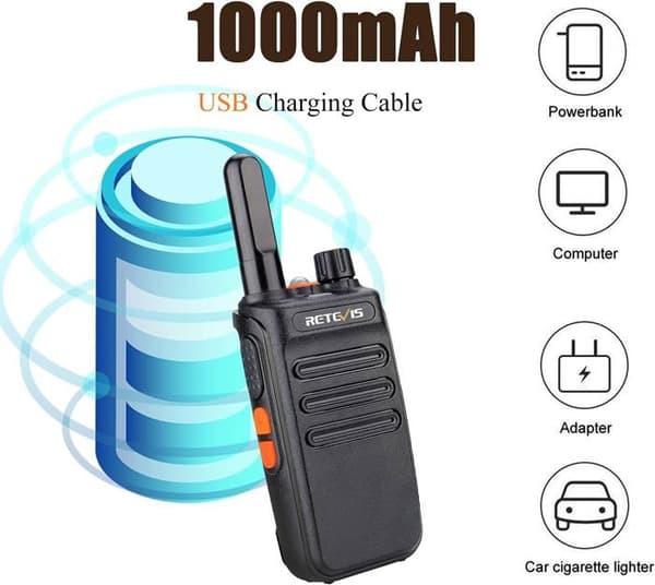 Retevis RB635 Walkie Talkie med hörsnäcka, VOX, PMR-radio, bärbar transceiver med ficklampa för skolan, klubb (10 st)